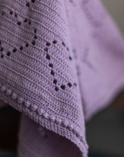 Lilac heart crochet kids blanket, handmade soft baby blanket by The Mango House Trust